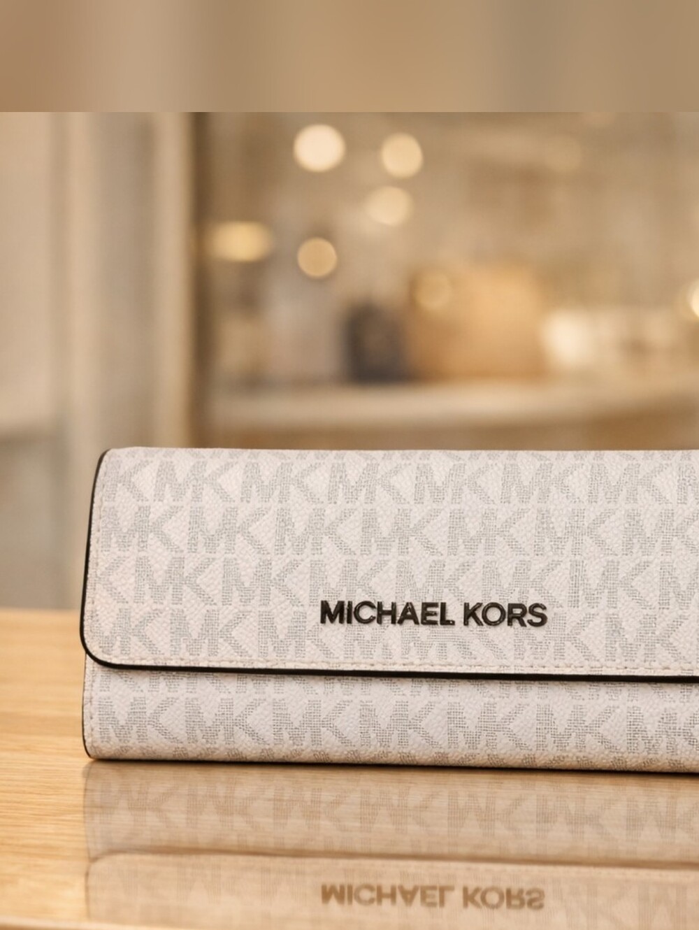 Michael Kors White Signature Logo Clutch
